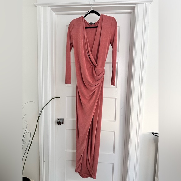 JLUXLABEL Pink Long Form Fitting Dress - Picture 1 of 4